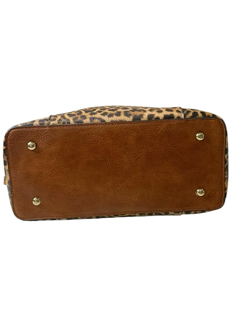 Jen & Co Leopard Print Hobo Bag with Tassel Zips - Brown